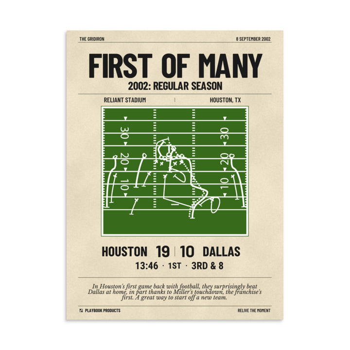 Greatest Houston Texans Plays Poster: First of many (2002)