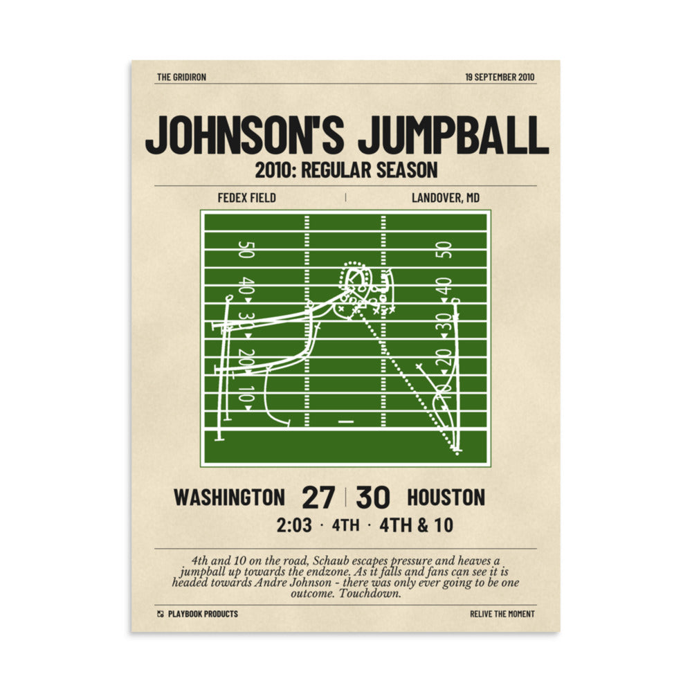 Greatest Houston Texans Plays Poster: Johnson's Jumpball (2010)