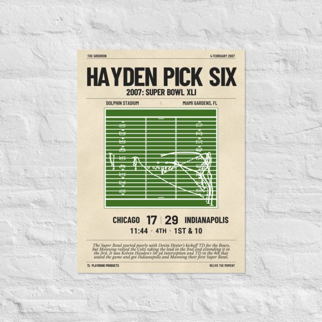 Greatest Indianapolis Colts Plays Poster: Hayden Pick Six (2007)