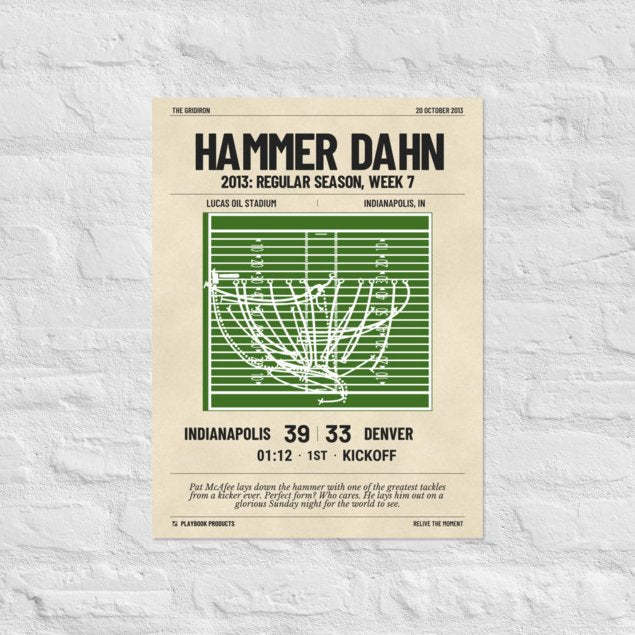 Greatest Indianapolis Colts Plays Poster: Hammer DAHN (2013)