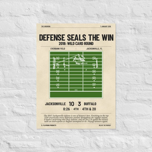 Greatest Jacksonville Jaguars Plays Poster: Defense Seals the Win (2018)
