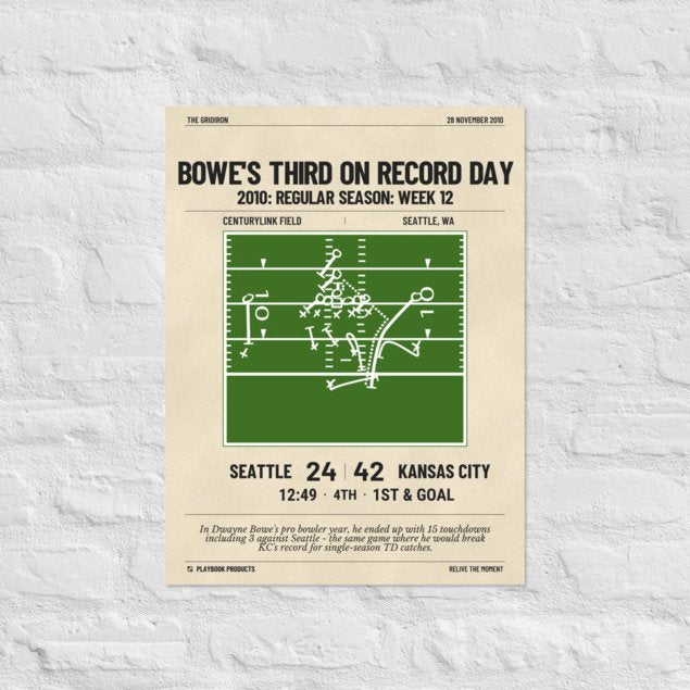 Greatest Kansas City Chiefs Plays Poster: Bowe's third on record day (2010)