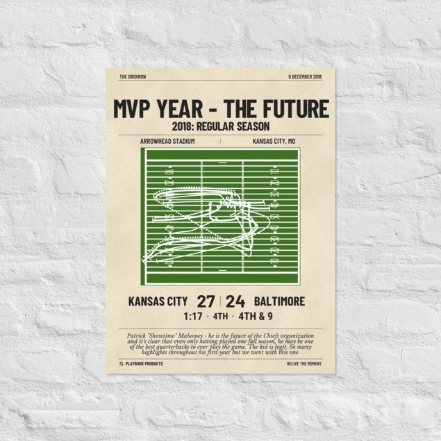 Greatest Kansas City Chiefs Plays Poster: MVP Year - The Future (2018)