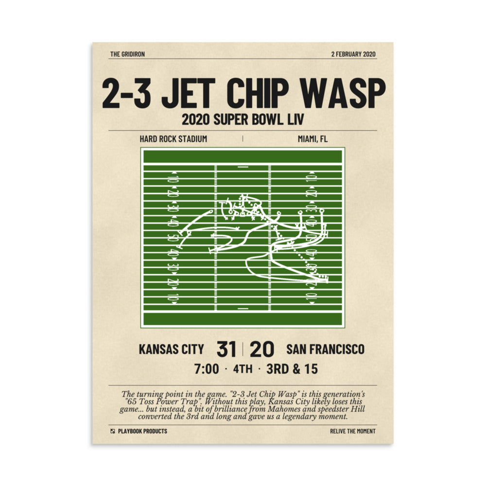 Greatest Kansas City Chiefs Plays Poster: 2-3 Jet Chip Wasp (2020)