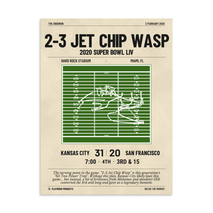 Greatest Kansas City Chiefs Plays Poster: 2-3 Jet Chip Wasp (2020)