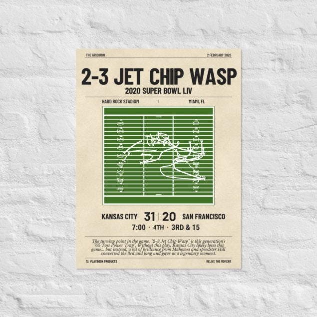 Greatest Kansas City Chiefs Plays Poster: 2-3 Jet Chip Wasp (2020)