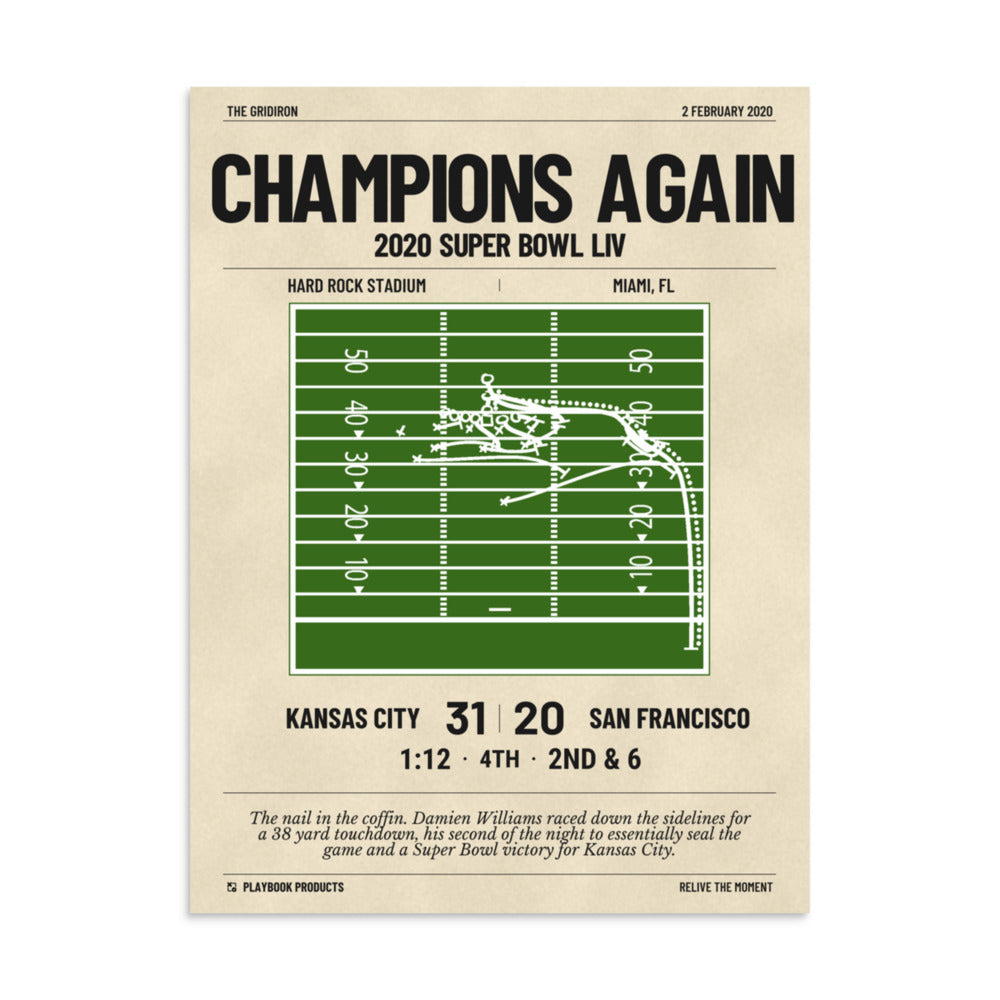Greatest Kansas City Chiefs Plays Poster: Champions again (2020)
