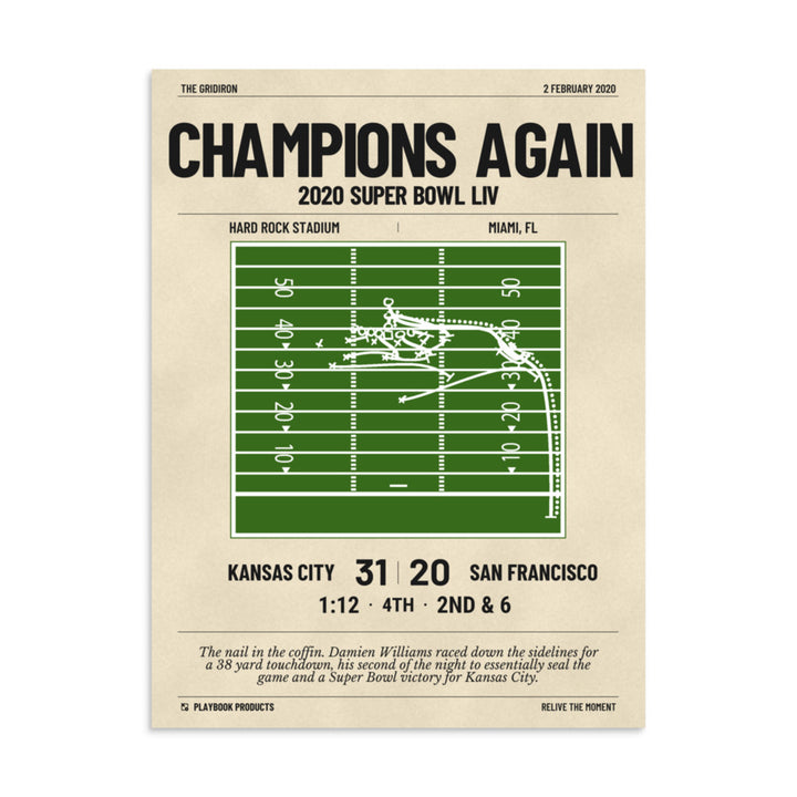 Greatest Kansas City Chiefs Plays Poster: Champions again (2020)