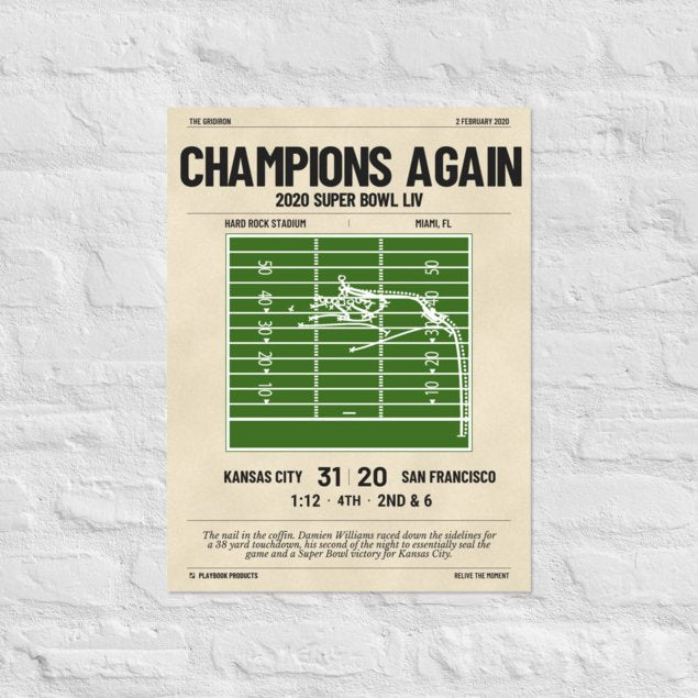 Greatest Kansas City Chiefs Plays Poster: Champions again (2020)