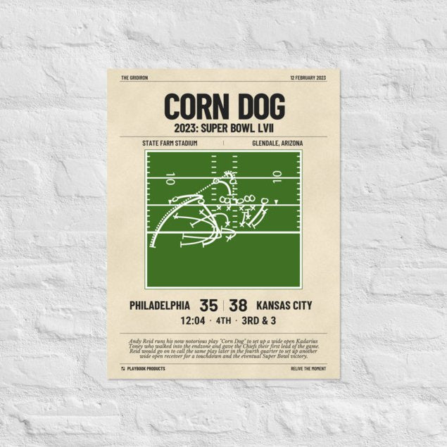 Greatest Kansas City Chiefs Plays Poster: Corn Dog (2023)