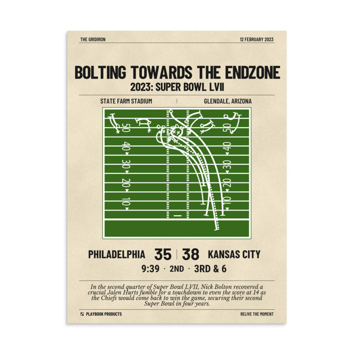 Greatest Kansas City Chiefs Plays Poster: Bolting towards the endzone (2023)