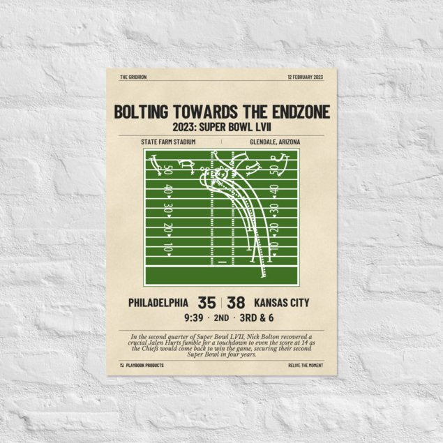 Greatest Kansas City Chiefs Plays Poster: Bolting towards the endzone (2023)