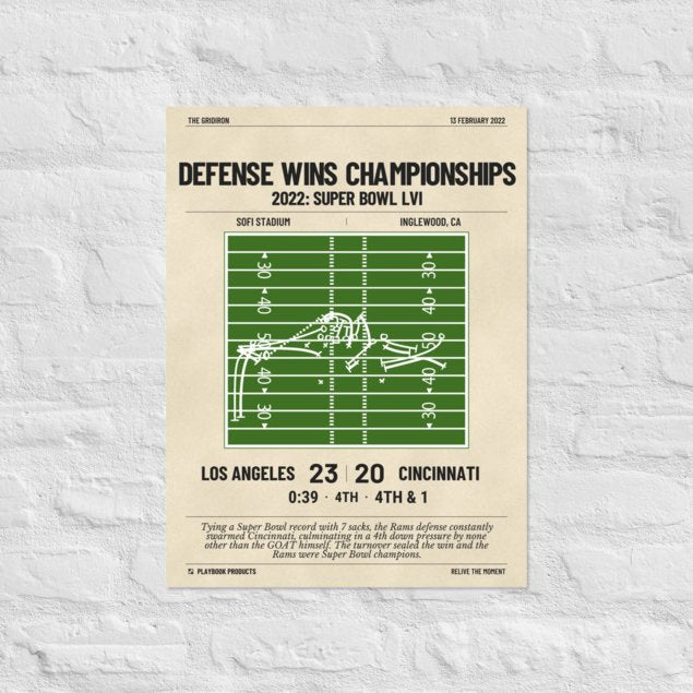 Greatest Los Angeles Rams Plays Poster: Defense wins championships (2022)