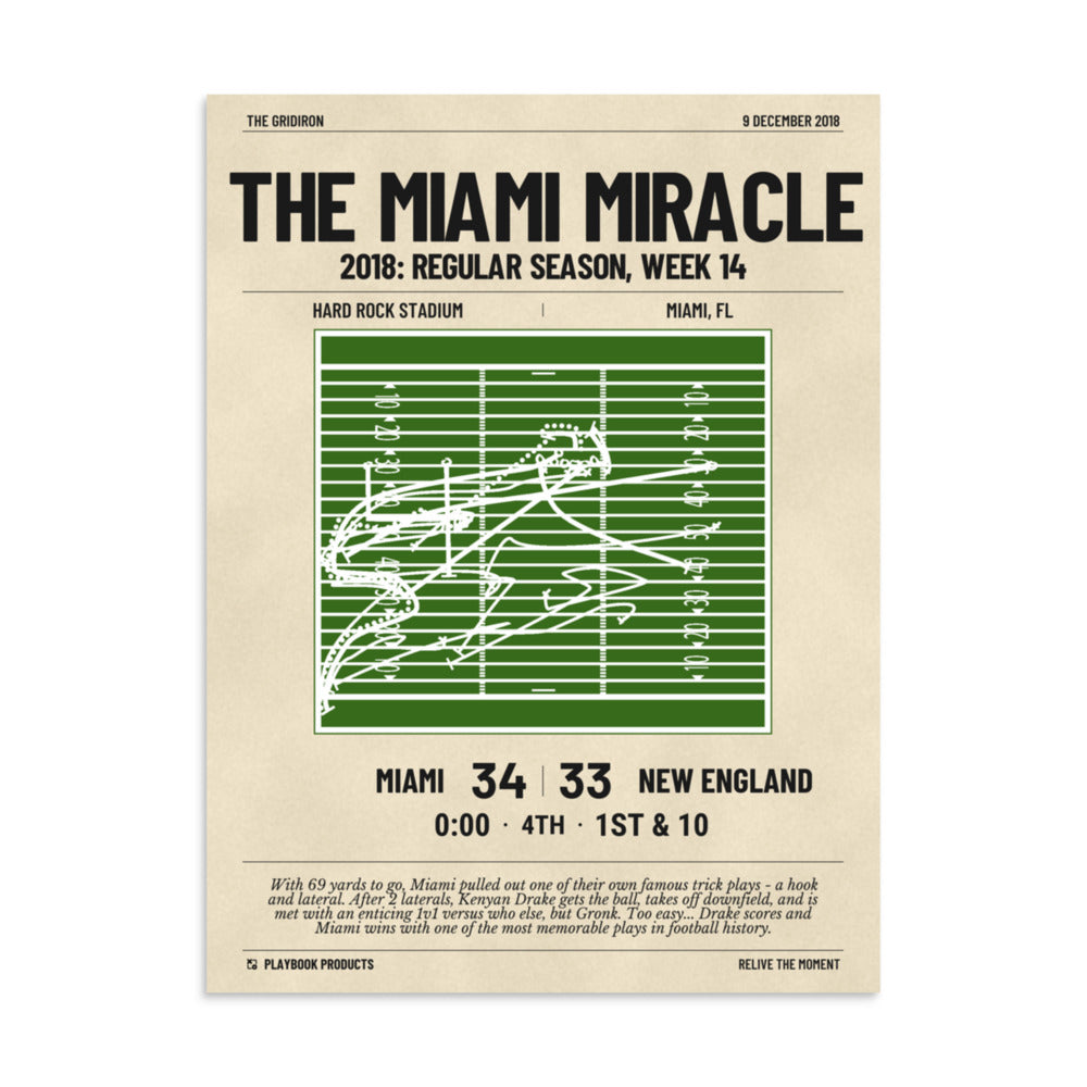 Greatest Miami Dolphins Plays Poster: The Miami Miracle (2018)