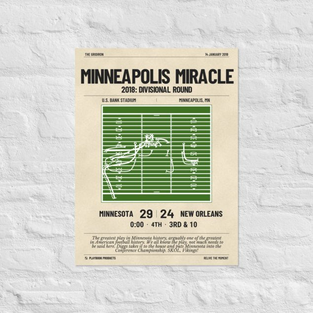 Greatest Minnesota Vikings Plays Poster: Minneapolis Miracle (2018)