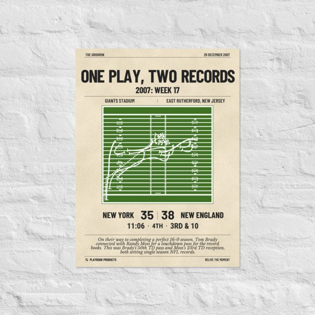Greatest New England Patriots Plays Poster: One play, two records (2007)