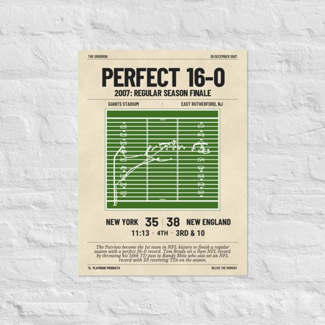 Greatest New England Patriots Plays Poster: Perfect 16-0 (2007)