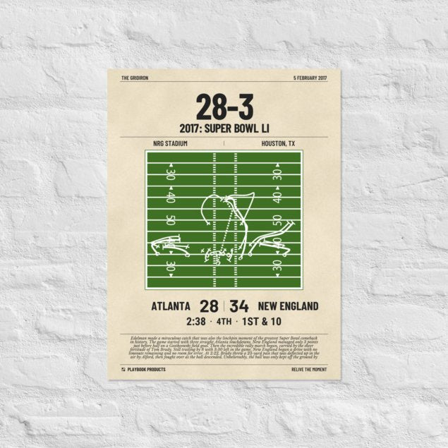 Greatest New England Patriots Plays Poster: 28-3 (2017)