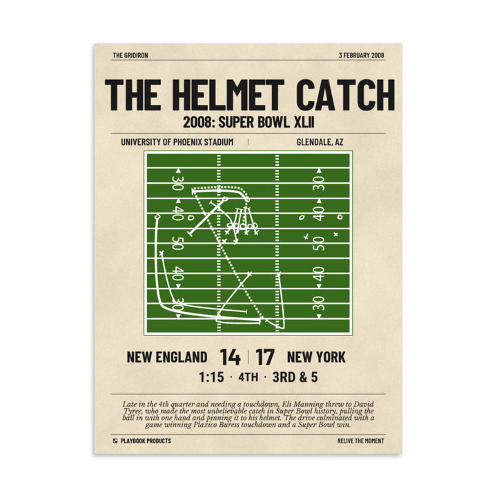 Greatest New York Giants Plays Poster: The Helmet Catch (2008)