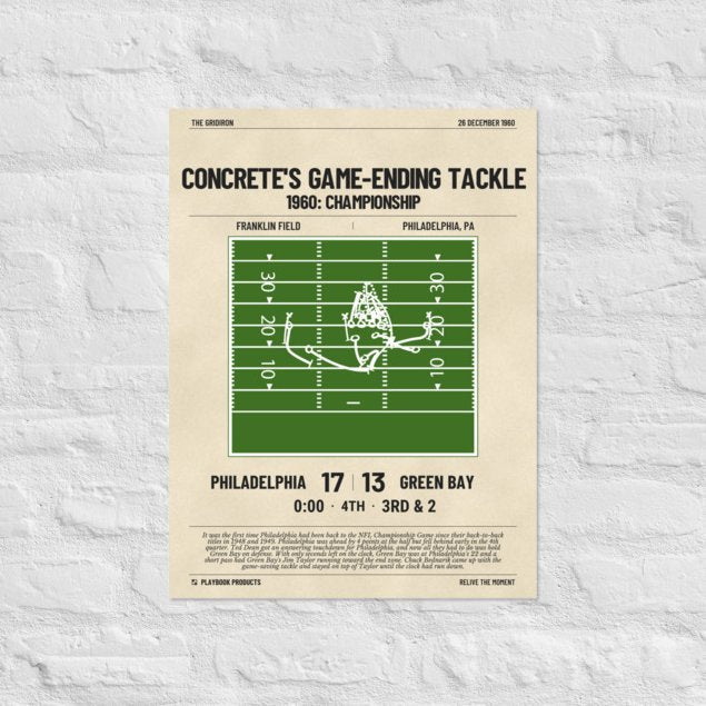 Greatest Philadelphia Eagles Plays Poster: Concrete's game-ending tackle (1960)