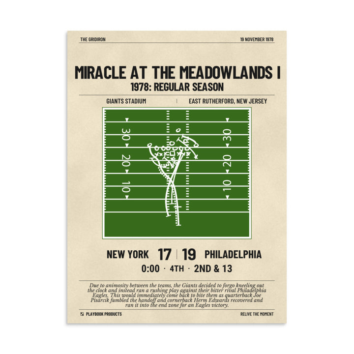 Greatest Philadelphia Eagles Plays Poster: Miracle at the Meadowlands I (1978)