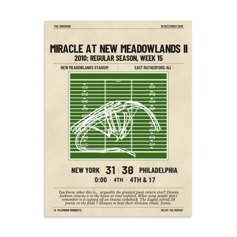 Greatest Philadelphia Eagles Plays Poster: Miracle at New Meadowlands II (2010)