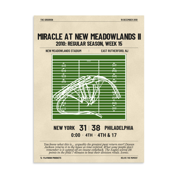 Greatest Philadelphia Eagles Plays Poster: Miracle at New Meadowlands II (2010)