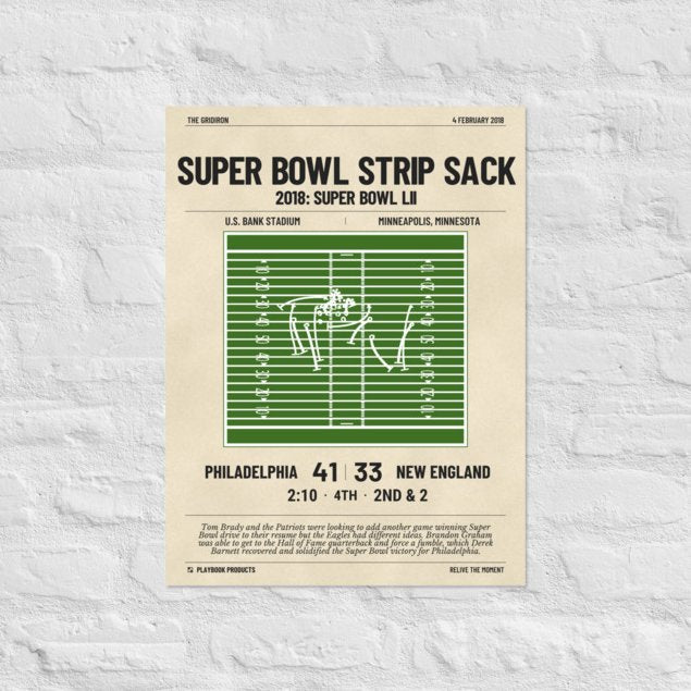 Greatest Philadelphia Eagles Plays Poster: Super Bowl strip sack (2018)