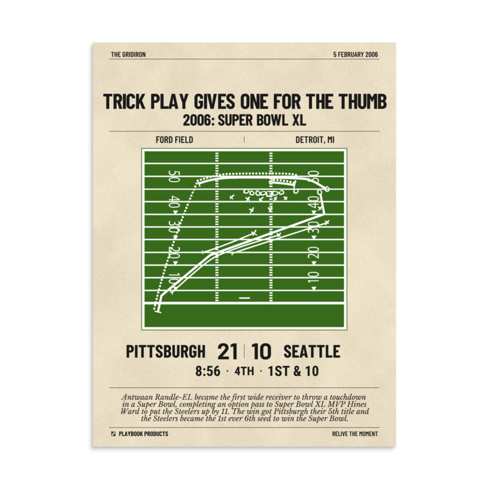 Greatest Pittsburgh Steelers Plays Poster: Trick play gives one for the thumb (2006)