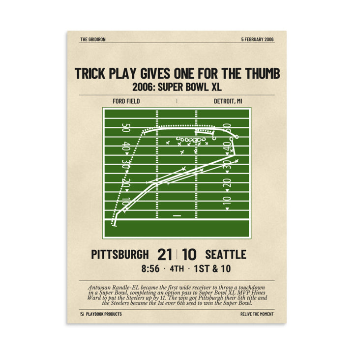 Greatest Pittsburgh Steelers Plays Poster: Trick play gives one for the thumb (2006)