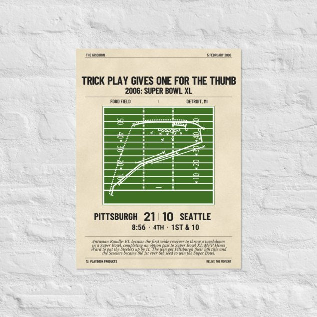 Greatest Pittsburgh Steelers Plays Poster: Trick play gives one for the thumb (2006)