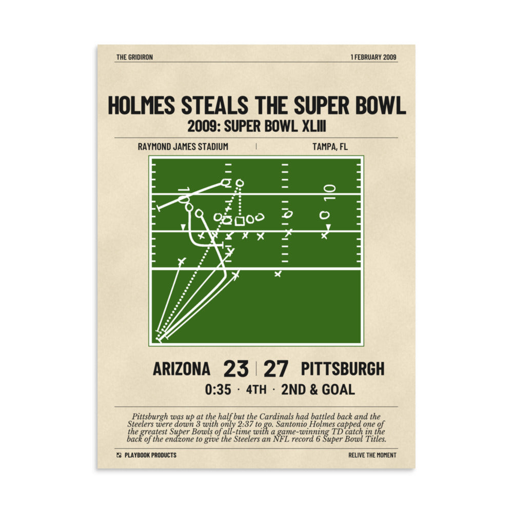Greatest Pittsburgh Steelers Plays Poster: Holmes steals the Super Bowl (2009)