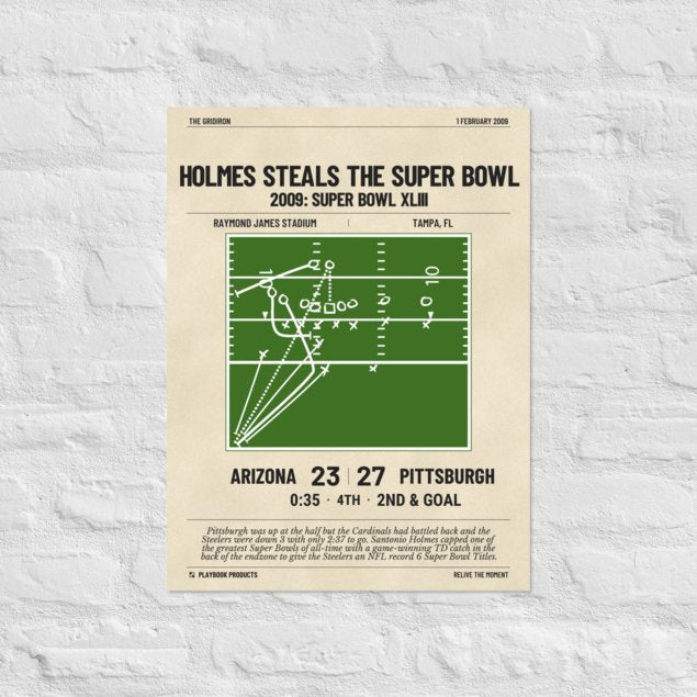 Greatest Pittsburgh Steelers Plays Poster: Holmes steals the Super Bowl (2009)