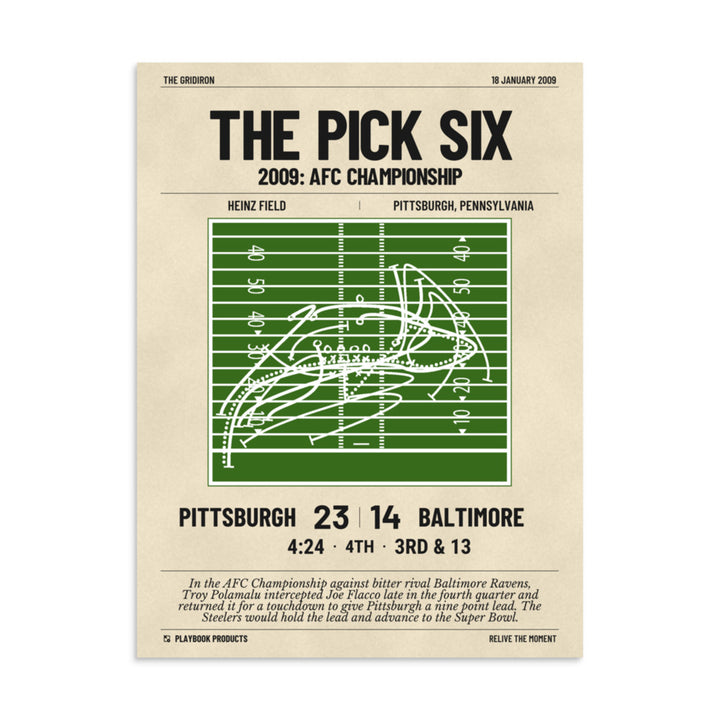 Greatest Pittsburgh Steelers Plays Poster: The Pick Six (2009)