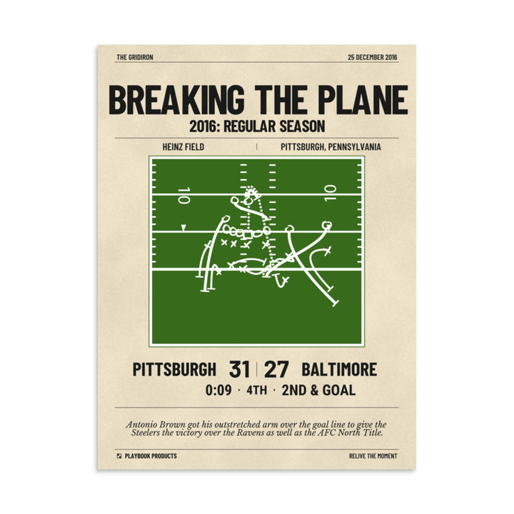 Greatest Pittsburgh Steelers Plays Poster: Breaking the plane (2016)