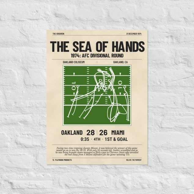 Greatest Oakland Raiders Plays Poster: The Sea of Hands (1974)