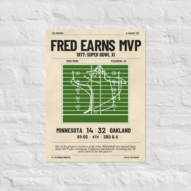 Greatest Oakland Raiders Plays Poster: Fred earns MVP (1977)