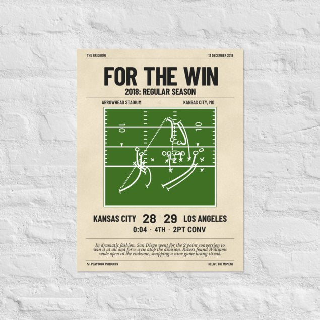 Greatest San Diego Chargers Plays Poster: For the win (2018)