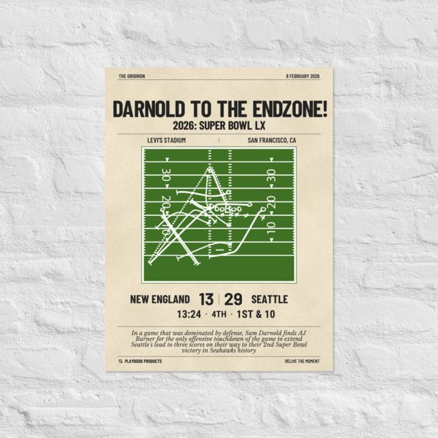 Greatest Seattle Seahawks Plays Poster: Darnold to the Endzone! (2026)