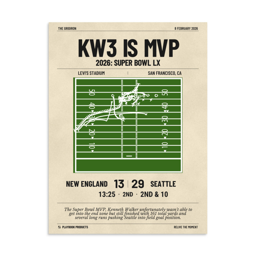 Greatest Seattle Seahawks Plays Poster: KW3 is MVP (2026)
