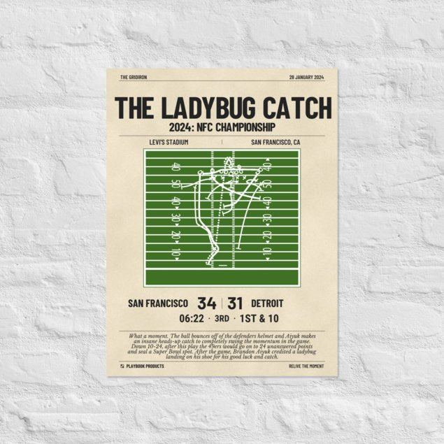 Greatest San Francisco 49ers Plays Poster: The Ladybug Catch (2024)