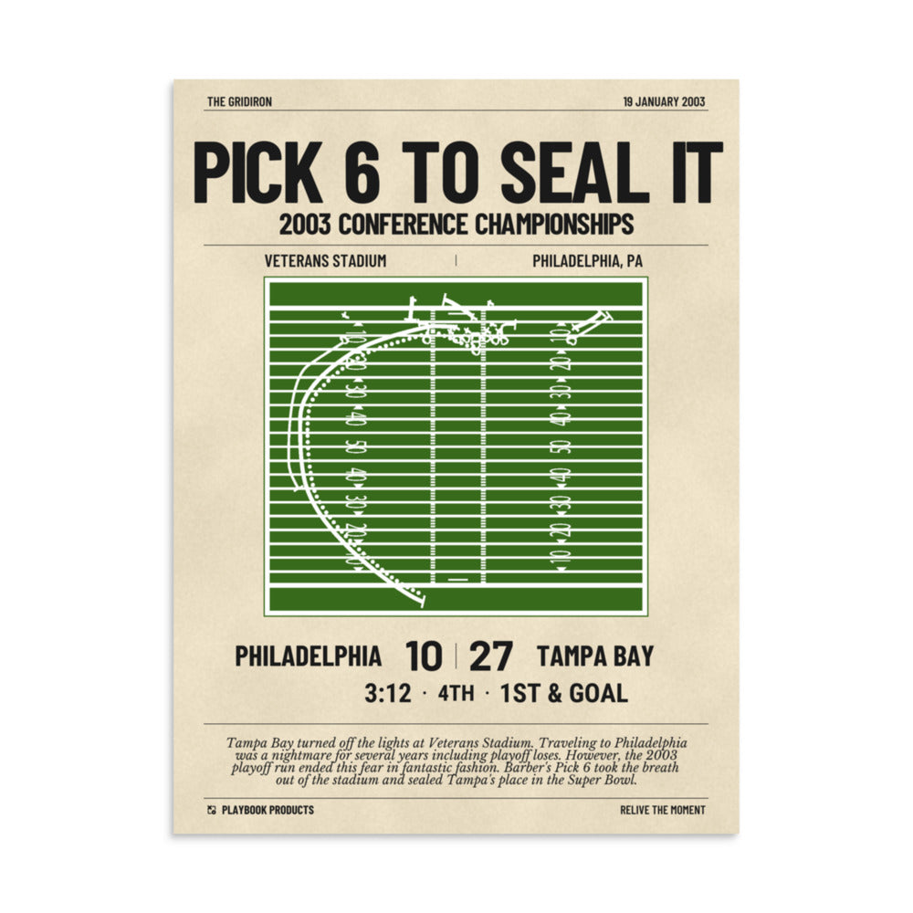 Greatest Tampa Bay Buccaneers Plays Poster: Pick 6 to seal it (2003)