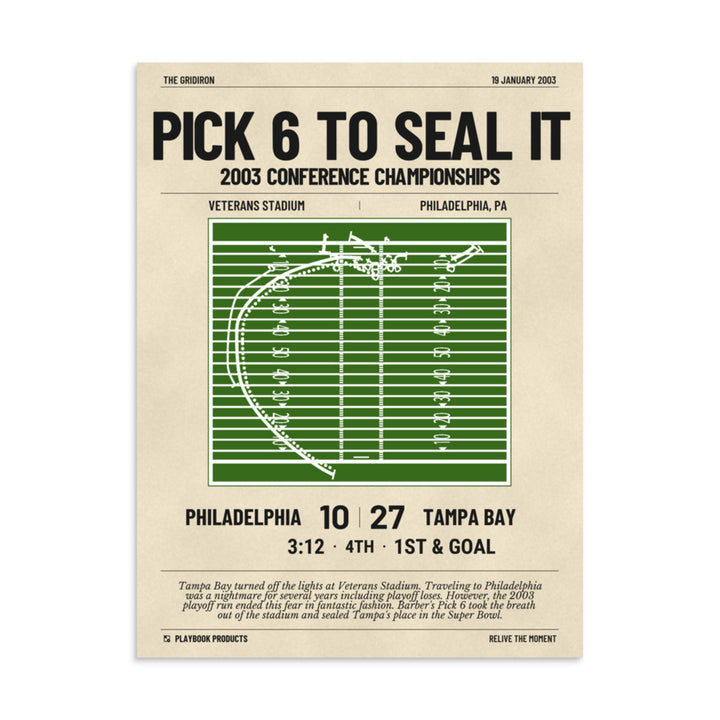 Greatest Tampa Bay Buccaneers Plays Poster: Pick 6 to seal it (2003)