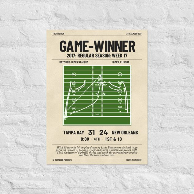 Greatest Tampa Bay Buccaneers Plays Poster: Game-Winner (2017)