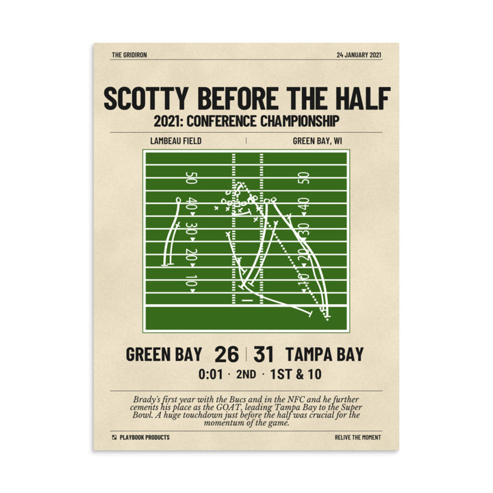 Greatest Tampa Bay Buccaneers Plays Poster: Scotty before the half (2021)