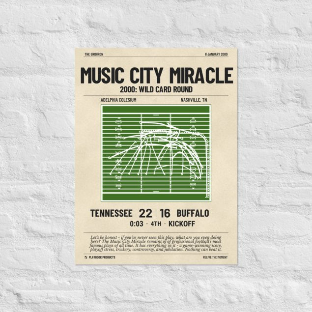 Greatest Tennessee Titans Plays Poster: Music City Miracle (2000)