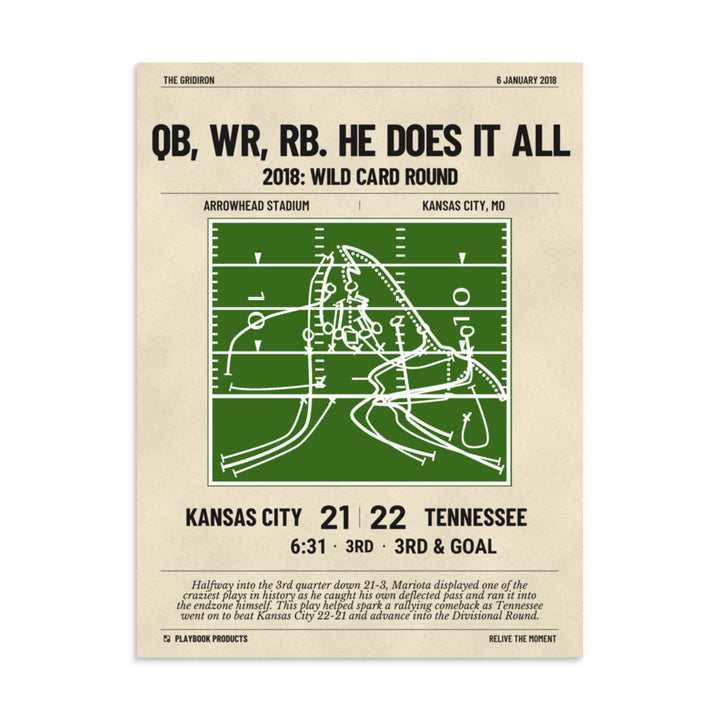Greatest Tennessee Titans Plays Poster: QB, WR, RB. He does it all (2018)