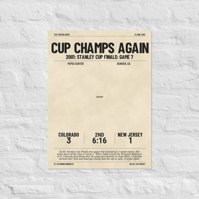 Greatest Colorado Avalanche Goals Poster: Cup champs again (2001)