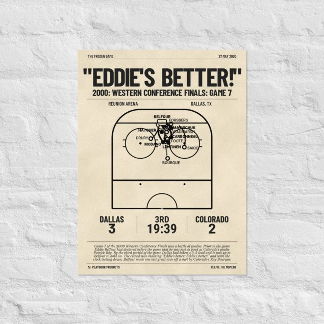 Greatest Dallas Stars Goals Poster: "Eddie's better!" (2000)