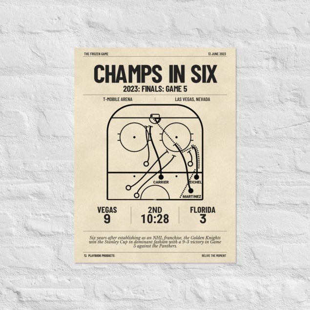 Greatest Vegas Golden Knights Goals Poster: Champs in Six (2023)
